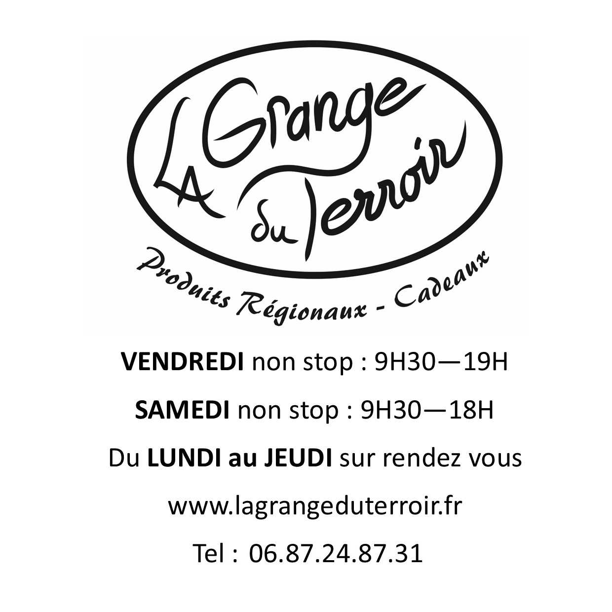 Adresse et horaire du magasin
